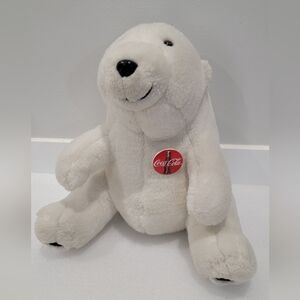Coca Cola White Plush Polar Bear Toy